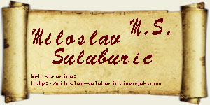 Miloslav Šuluburić vizit kartica